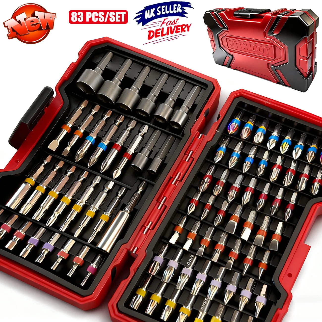 83x Screwdriver Bit Set S2 Steel Precision Magnetic Colorful Torx Hex Phillips Screwdriver Bits for Home Repair And Maintenance