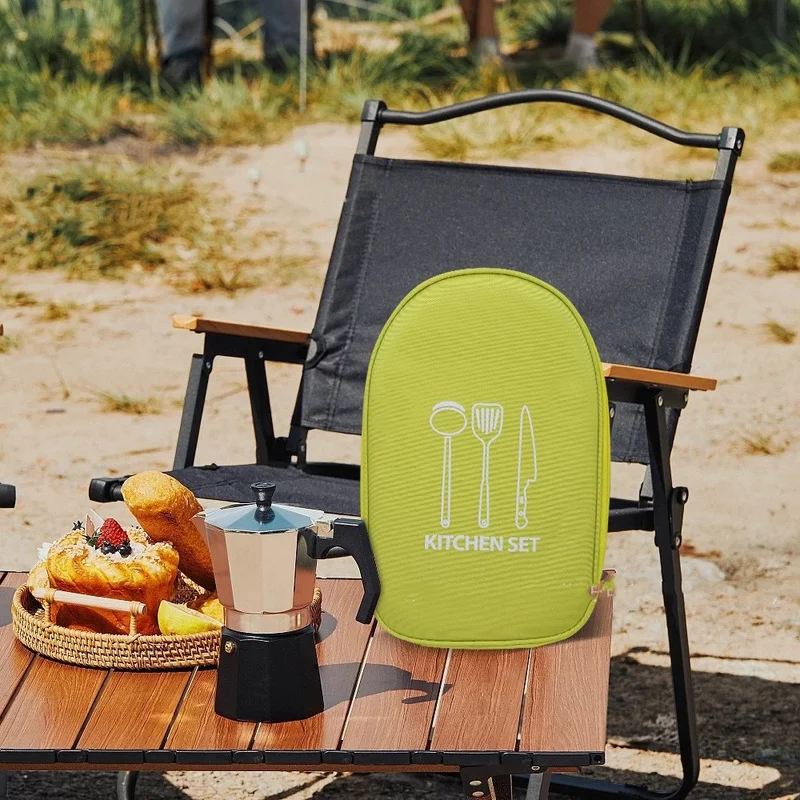 New Outdoor Camping Cookware Storage Bag Cooking Utensil Organizer Kitchen Ware Container Bag Portable Picnic Tableware Pouch