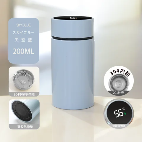 Smart Mini Pocket Thermos Cup Intelligent Temperature Display Water Bottle Stainless Steel Vacuum Flasks Thermoses  Water Tee