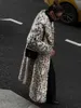 Retro Leopard Faux Fur Long Coats Women Winter Warm Thicken Open Maxi Coat Female Casual Loose Elegant Chic Street Outwear 2