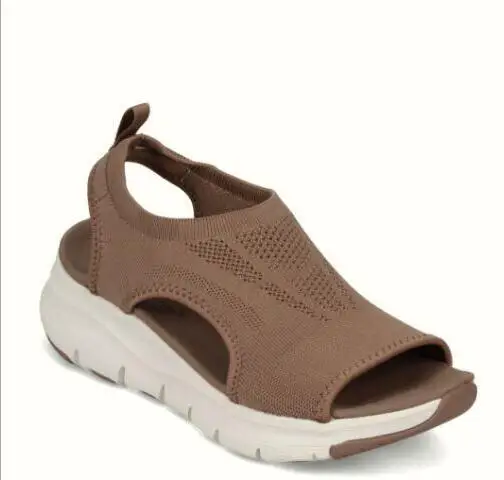 Women Summer Knitting Mesh Breathable Sandals Ladies Sandy Beach Wedge Sandals Platform Comfortable Slip-On Women's Shoes platform high heels sandals platform sandals