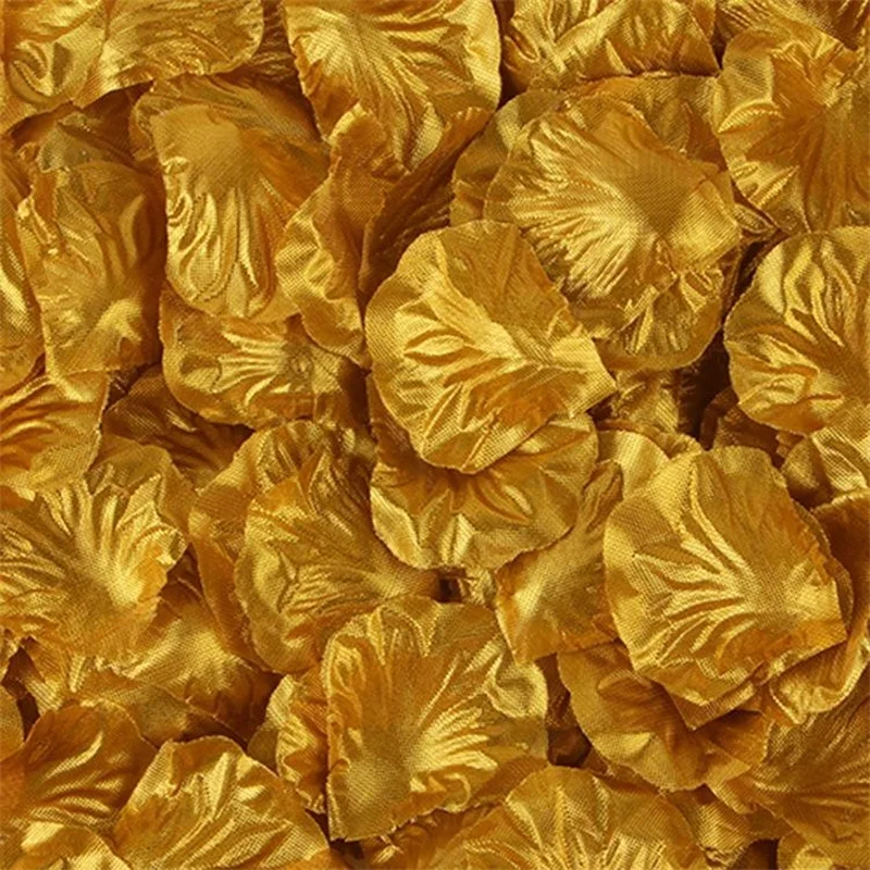 Gold Silver Artificial Romantic Silk Rose Flower Petal Valentine Day Wedding Marriage Proposal Confession Party Decoration 500pc