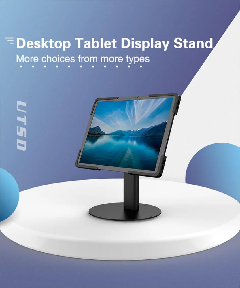 Universal Tablet Desktop Stand Ajustável Case do Ipad no Suporte Estável 180 ° de Inclinação Vesa Tablet Enclosure 713
