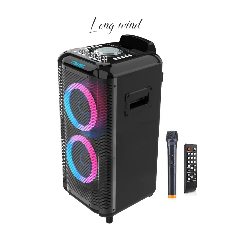 

Best wireless mixing dj music pa system for karaoke, dual 10" portable party speakers blue tooth 2000 watt big bass