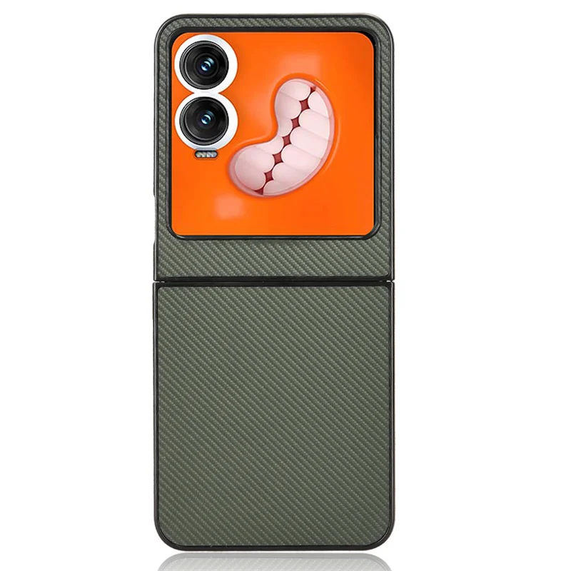 For Tecno Phantom V Flip 2 Scratchproof Carbon Fiber Leather Back For Tecno Phantom V Flip2 Case Hard Protective Phone Cover 2