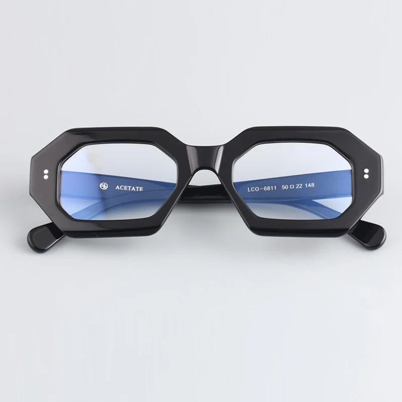 

Cubojue Acetate Eyeglasses Frames Male Polygon Glasses Men Thick Rim Vintage Janpanese Retro Spectacles for Prescription Eyewear