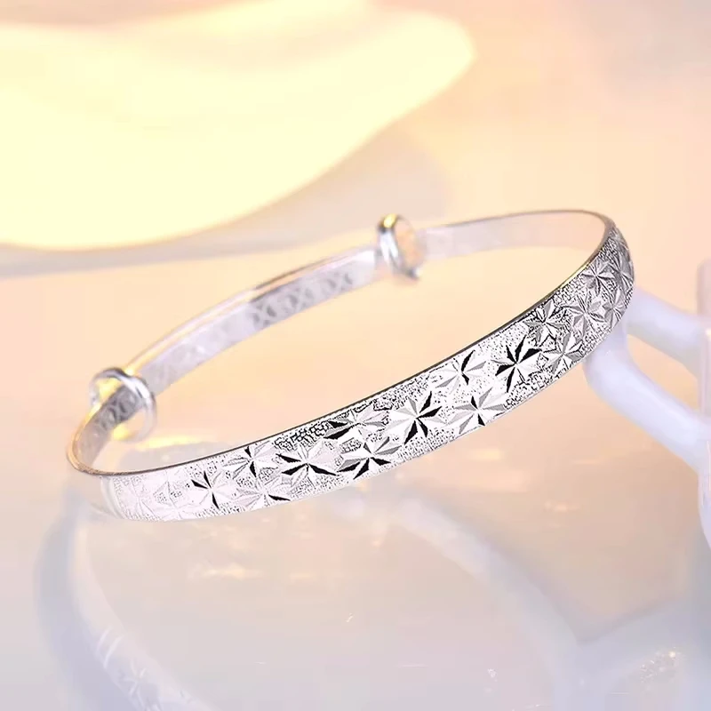 925 Sterling Silver Gypsophila Star Bangle Image 4