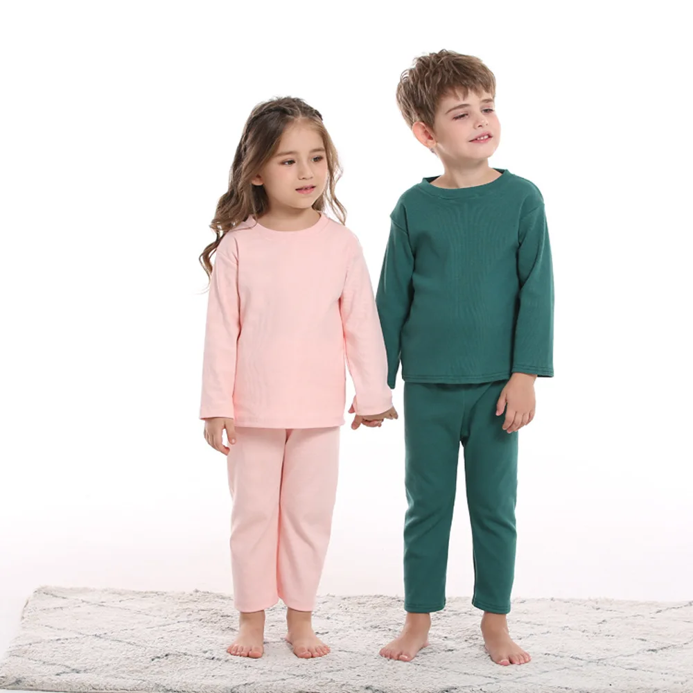 Children's Pajamas Autumn Clothing Set Boys And Girls' Underwear Base Coat, Children's Cotton Home Clothing