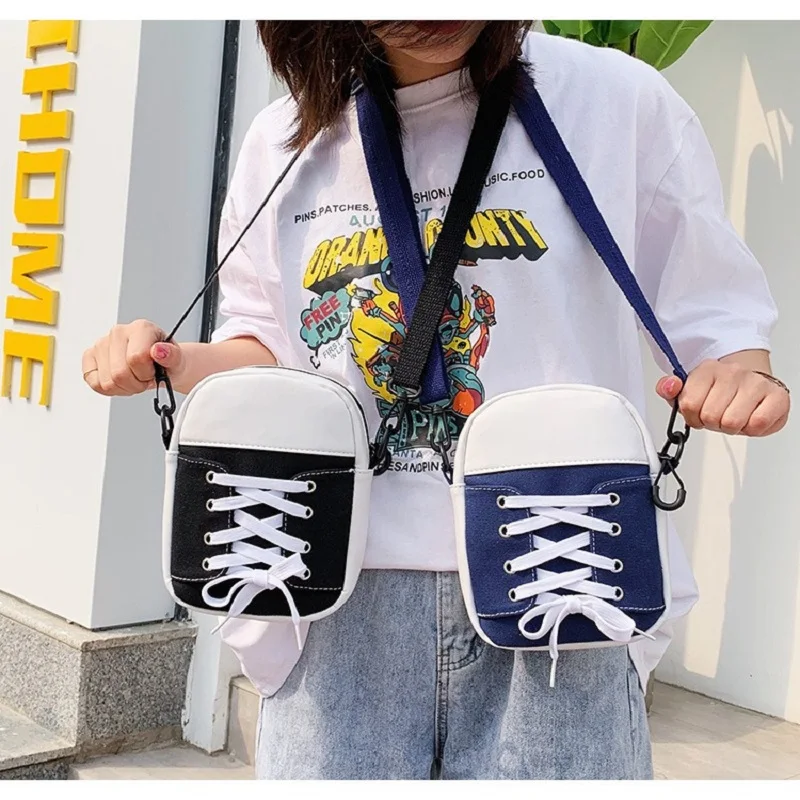 Women Bag Canvas Bag Fashion Creative Personality Shoes Shape Shoulder Crossbody Bag Female Funny Handbag and Purses ﻿