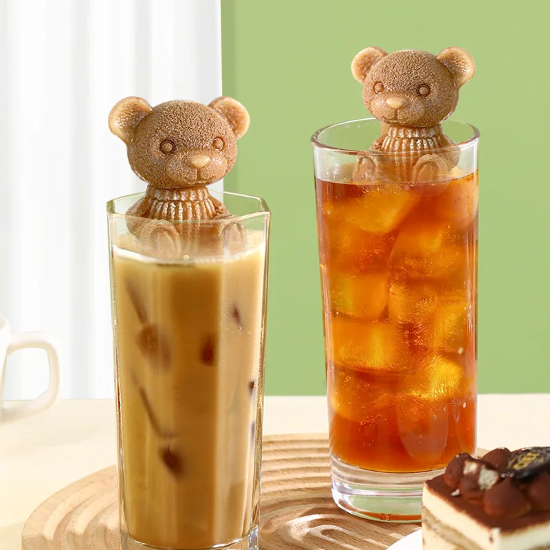 

New Product 4 Even Bear Ice Cube Mold Silicone Ice Cube Household Ice Cream Ice Hockey Ice Box Ice Mold Household