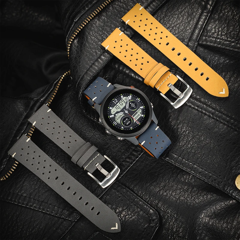 Premium Leather Watch Strap in Classic Design - 20mm & 22mm