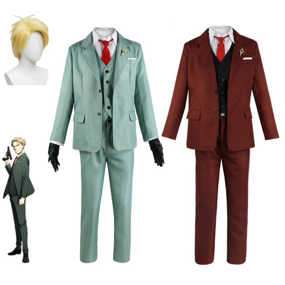 

Child Adult Anime Spy Family Twilight Loid Forger Cosplay Costume Wig Men Suit Uniform Coat Shirt Vest Pants Halloween Unisex