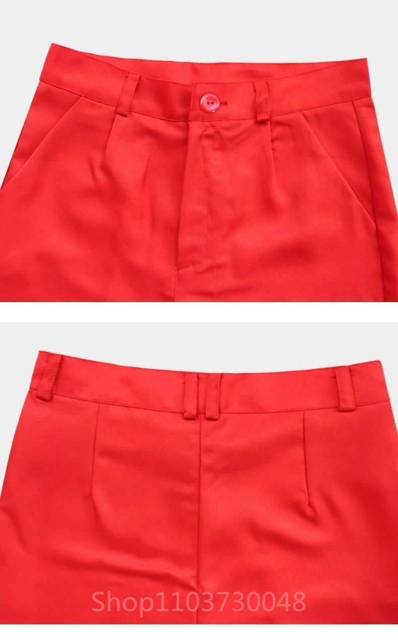 Red Men Suits Smart Casual Single Breasted Slim Fit Peak Lapel Blazer with Vest Pants High Quality 3 Piece Halloween Costume