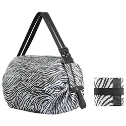 Eco - Friendly Foldable Tote Bag with Cat and Lemon Design (Color 3)