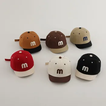 Fashion Kids Splicing Letter Peaked Cap Children Outdoor Vacation Sunscreen Caps Girl Baby Cotton Baseball Hats Boys Casual Hat 1