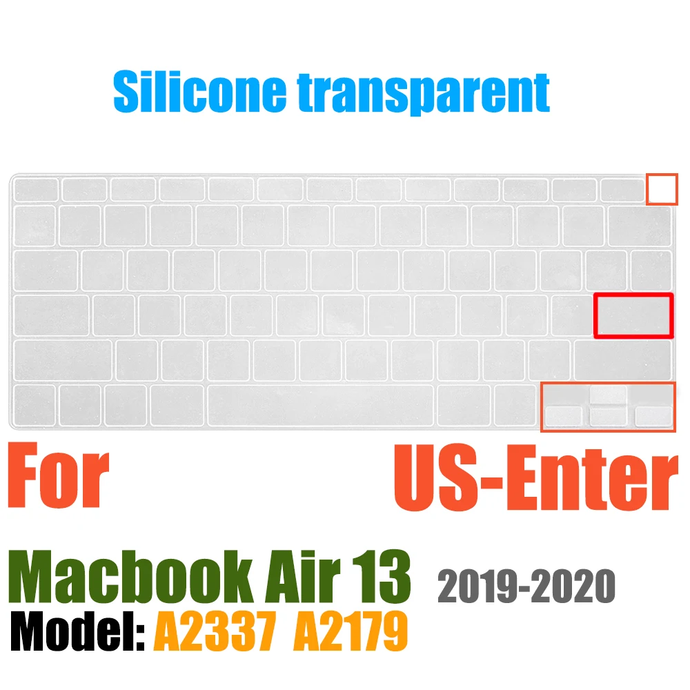 Waterproof Protective Silicone Keyboard Cover with Touch ID