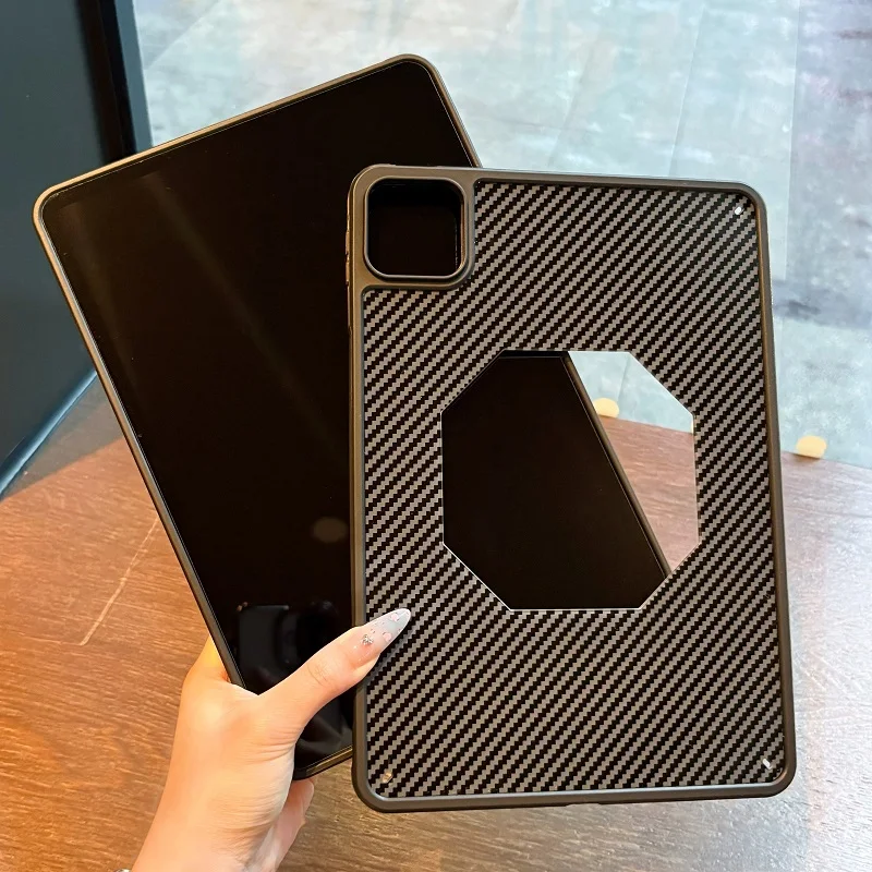 Premium Black Carbon Fiber Tablet Case - Durable Hard Shell Cover