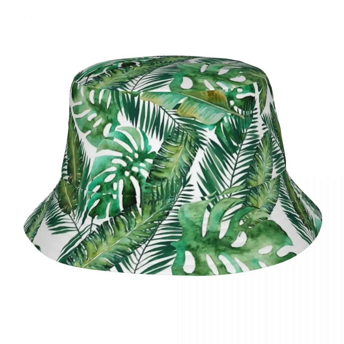 Monstera Banana Palm Leaf Bucket Hats Panama For Man Woman Bob Hats Outdoor Cool Fisherman Hats For Summer Fishing Berretti Unisex