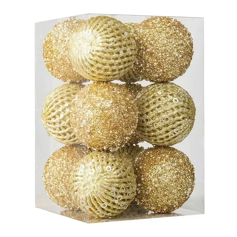 thumbnail image 1 of Adornos navideños de bolas de 10 cm, irrompibles, para árbol de Navidad, bodas, fiestas, vacaciones, 8 cm, 1 of 5