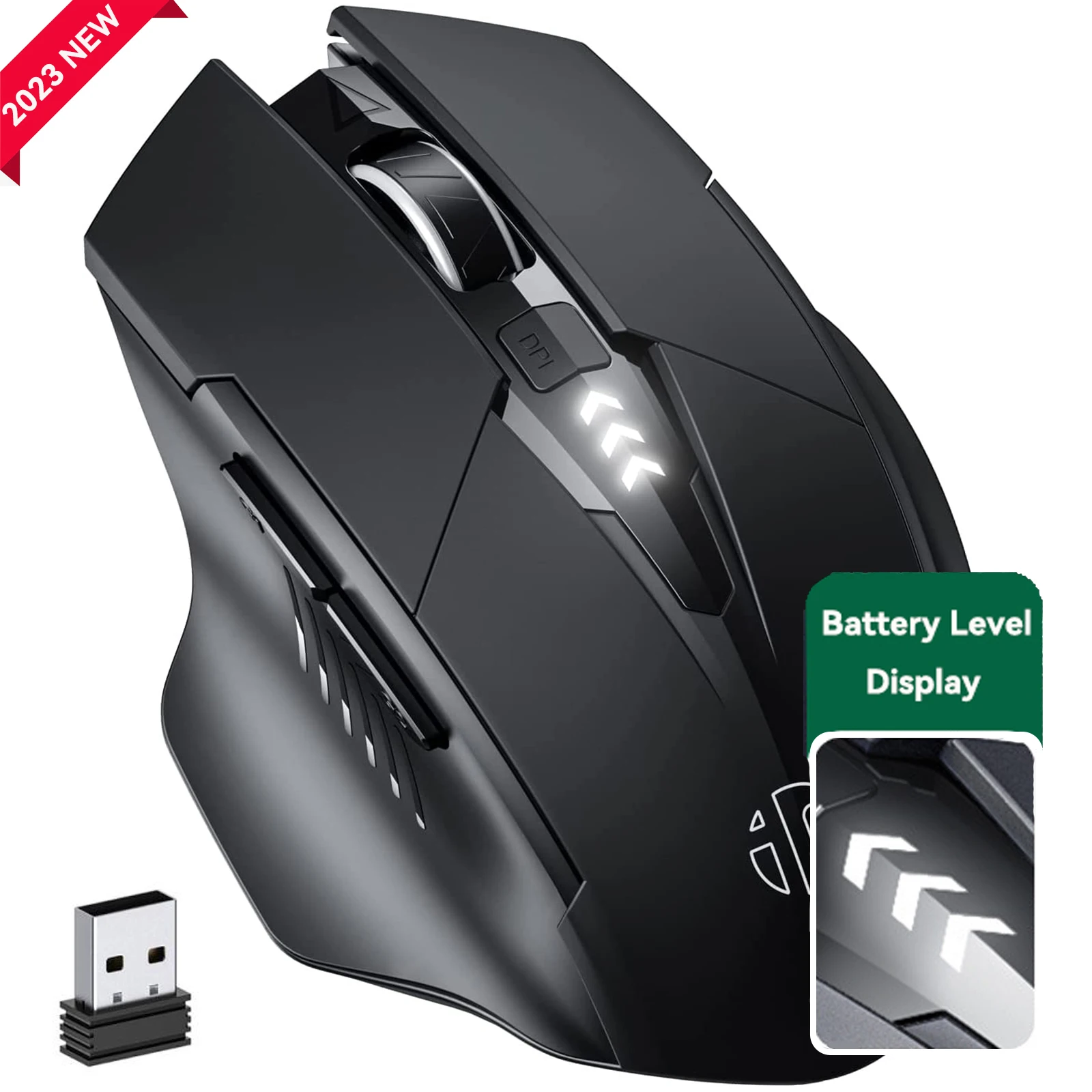 Compatível com Bluetooth Mouse Recarregável 2.4g Inphic Pm6 sem Fio Mouse Escritório Mudo Suporte Computador Portátil Tablet Smartphone Universal