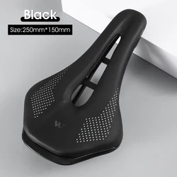Ultralight Mountain Bike Seat with PU Leather and Hollow Design (Black)