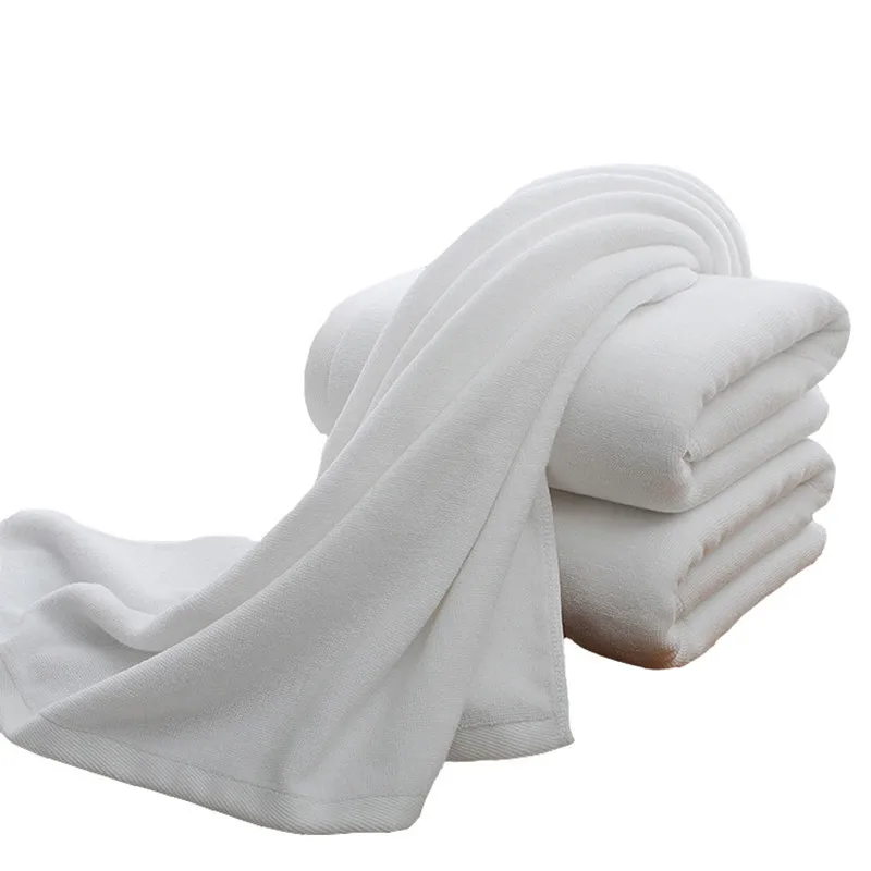 80x160cm white large bath towel thickened cotton towel highly absorbent bath towel suitable for swimming pool family hotels 2