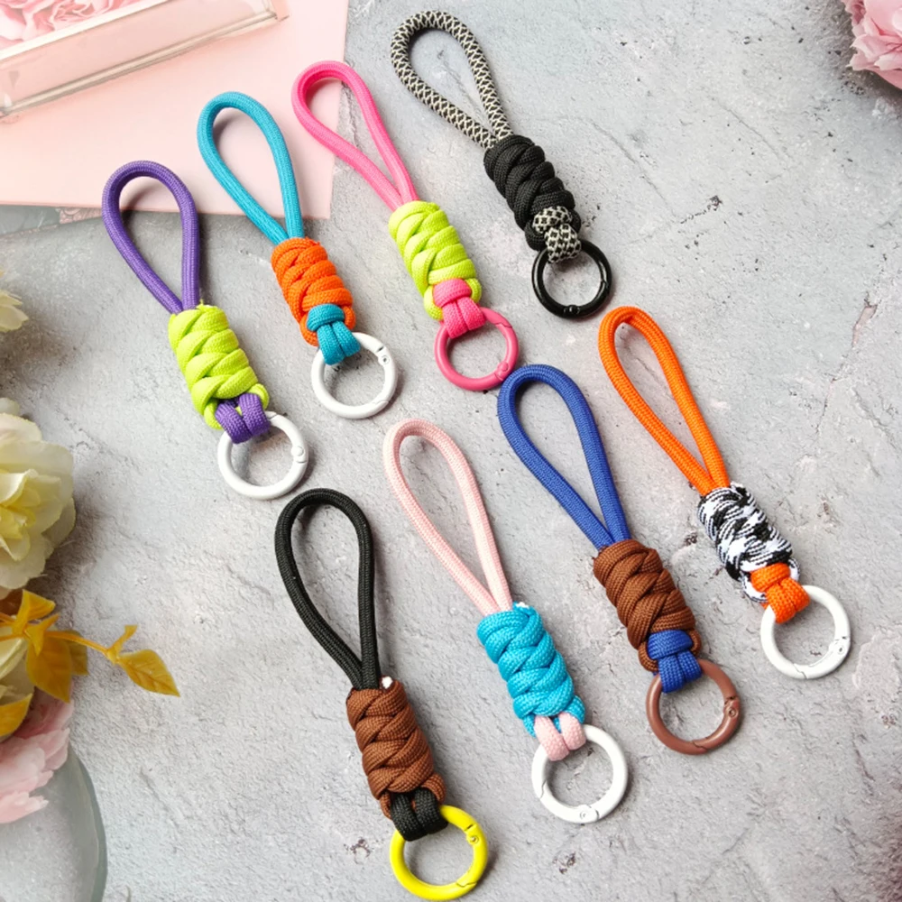 Colored Knotted Mobile Phone Lanyard Creative Woven Keychain