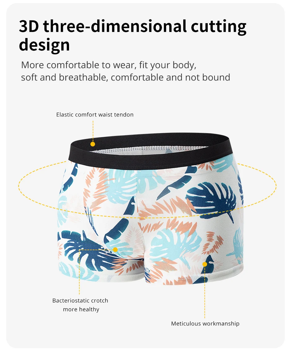 Fashionable 4-Piece Men's Flower Underwear Comfortable Breathable Boxers 5 Se5e216be821d404aad125a8d60344d32j Fashionable 4-Piece Men's Flower Underwear Comfortable Breathable Boxers