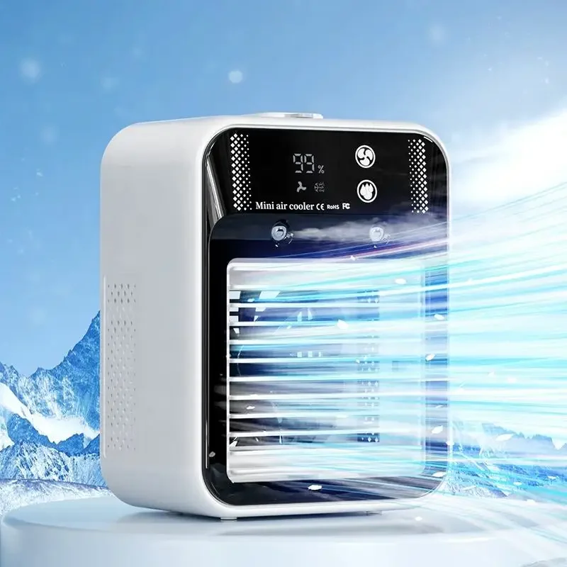 New Desktop Diffuser Fan Water Tank Air Cooler Portable Personal Cooling Device 3000mAh Humidifier Fan Low Voltage Operation Fan