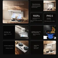 Range Hood MIJIA Net Smoke Machine White Range Hood Home Gas Stove Set Kitchen Smoke Machine Cooker Suit  Kitchen Hood 2
