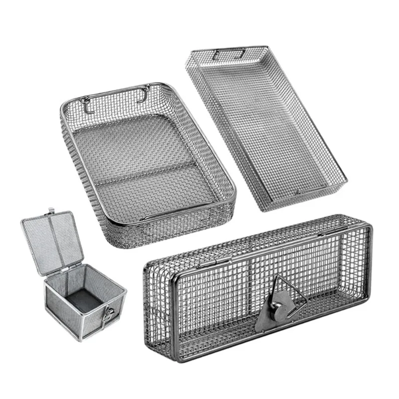 

Stainless Steel Woven Wire Mesh Basket with Handle, 304, 316, Custom Made, Hot Selling Manufacturer