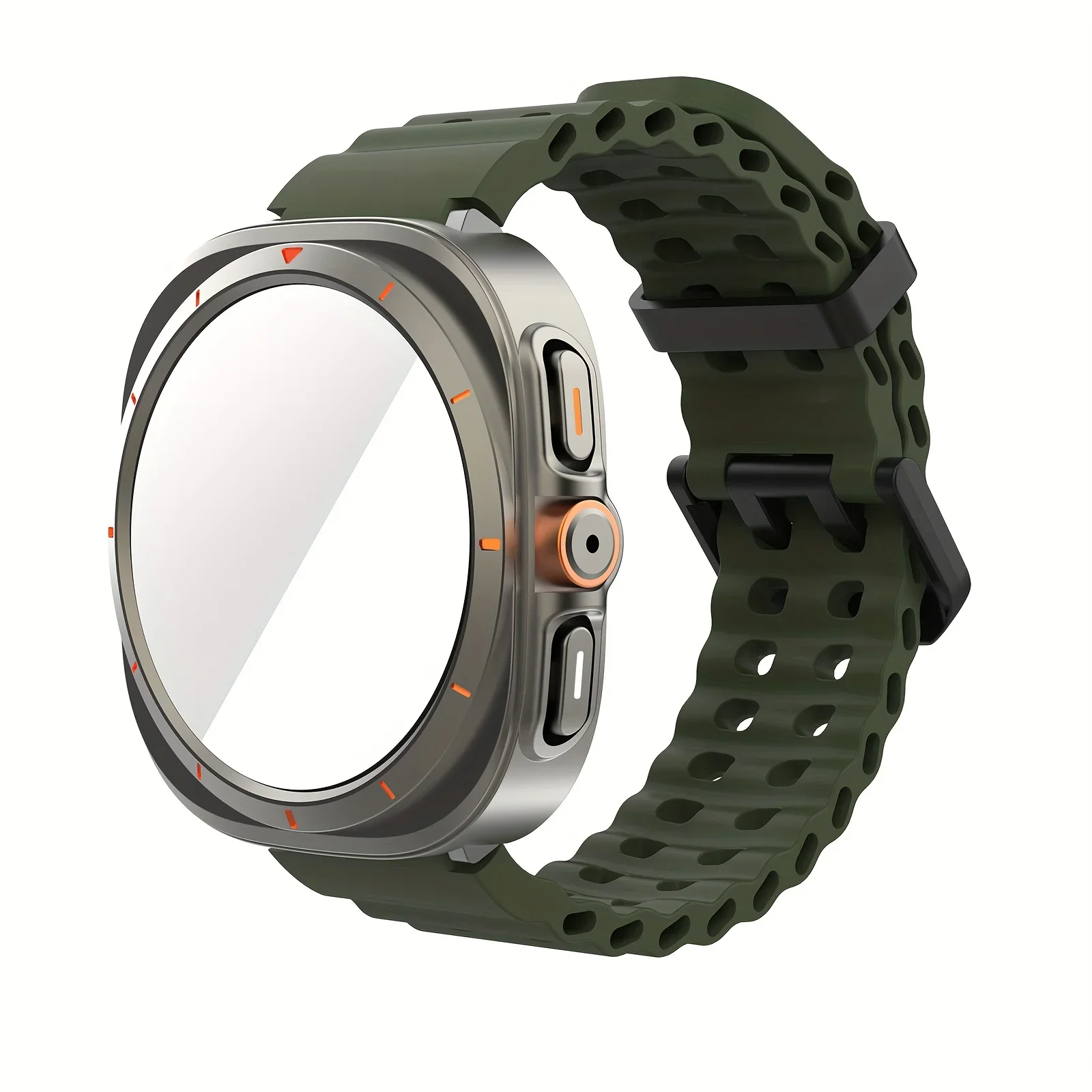Premium Deluxe Watch Accessory Set - Ultra-Look Protective Case with HD Tempered Glass and Breathable Strap
