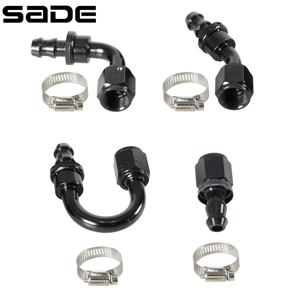 Universal 0 45&deg; 90&deg; 180&deg;Degree AN4 AN6 AN8 AN10 AN12 Oil Fuel Push Lock Hose End Fitting/Adaptor