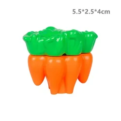 Outdoor Forest Building Block Set - Flower, Grass, and Tree Adornments for Kids (Carrot)
