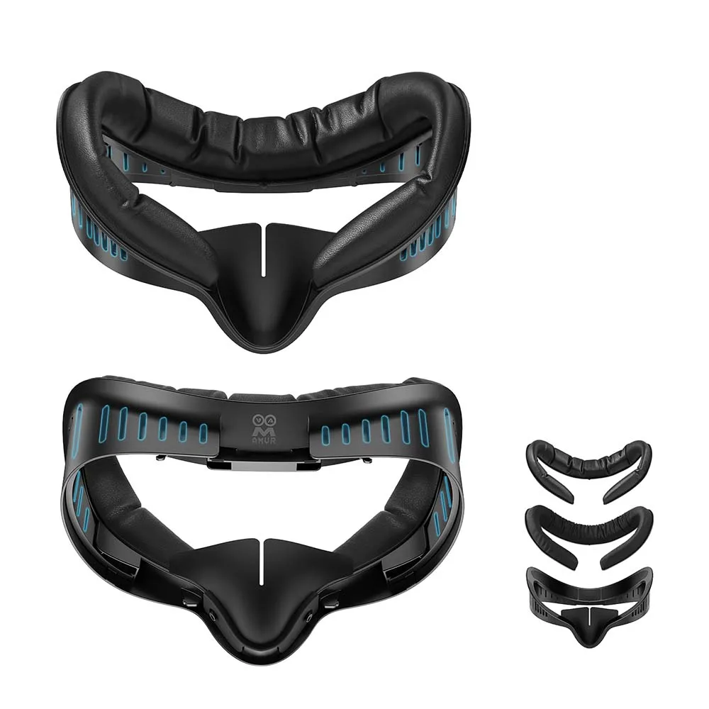 AMVR 3-in-1-Gesichtsmaskenabdeckung für Meta Quest 3S, PU-Leder, Gesichtsschnittstelle, Ersatz-Eisseidenpolster, verbesserte Version, VR-Teile – Detail 8