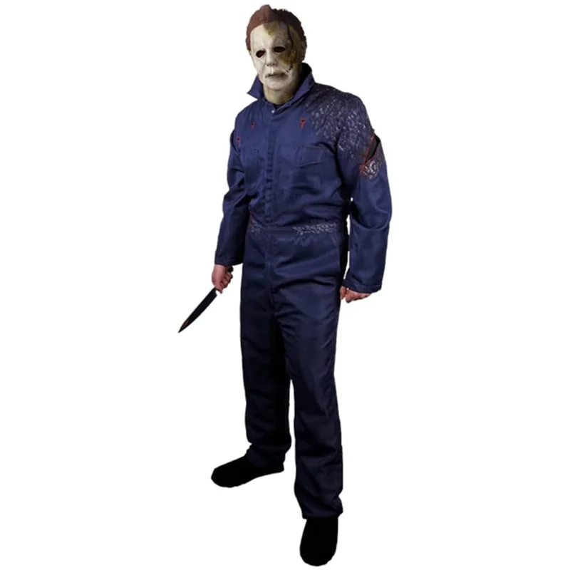 Halloween Costume Cosplay Michael Miles Blooded Knife Prop Terror Mask Adult Work Clothing