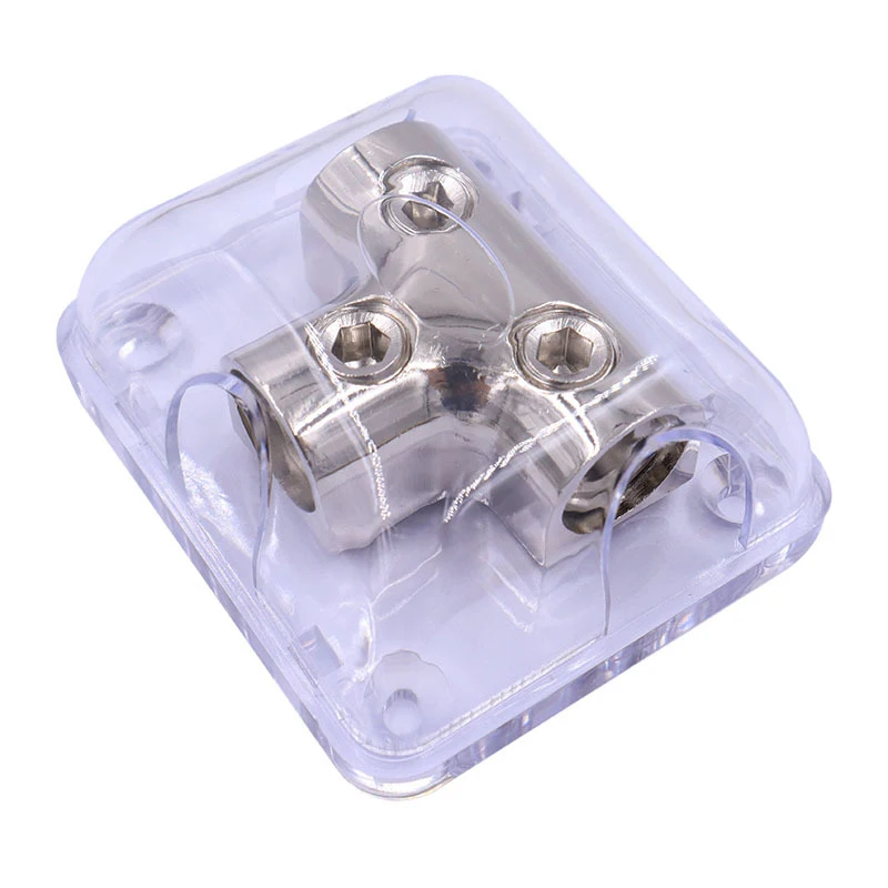 2 Way Power Distribution Block 0 Gauge in 0 Gauge Out Power Ground Distributor for Car Audio Splitter