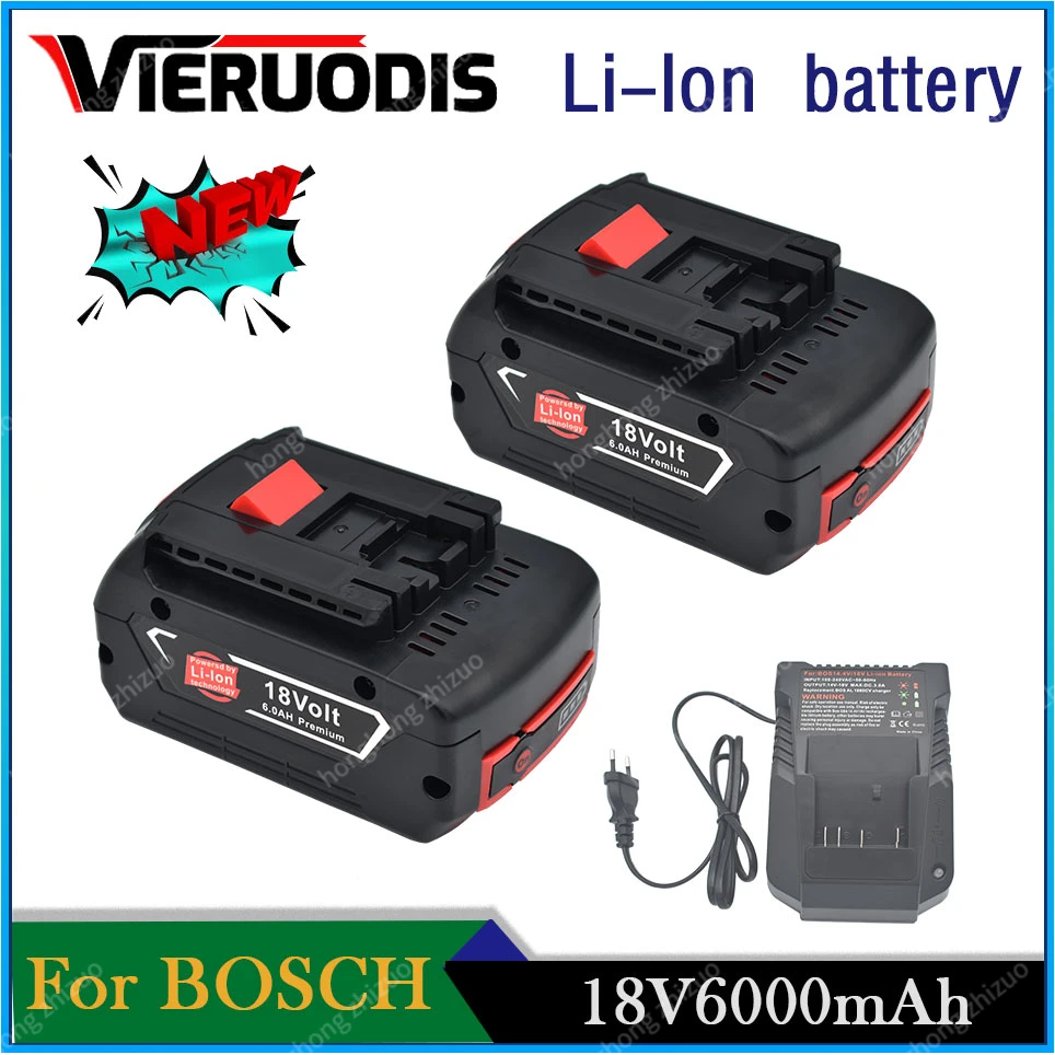 

For Bosch 18V 6.0AH Professional Lithium Battery Rechargeable Power Tool Battery for Bosch BAT609 BAT609G BAT618 BAT618G