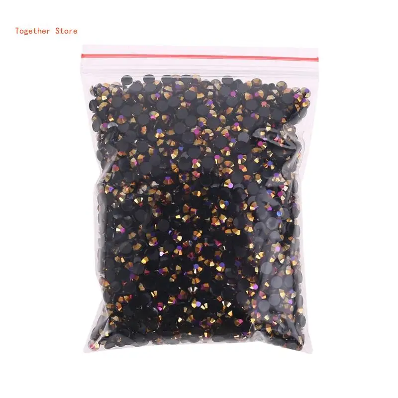 5000pcs 블랙 그라디언트 플랫 다시 보석 DIY 공예에 대 한 라운드 크리스탈 라인 석 네일 아트 의류 신발 가방 전화 6XDD