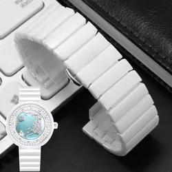 Premium Ceramic Watch Strap - Barrel Shaped White Quick Release 22mm Waterproof Bracelet - 22mm (B - white)