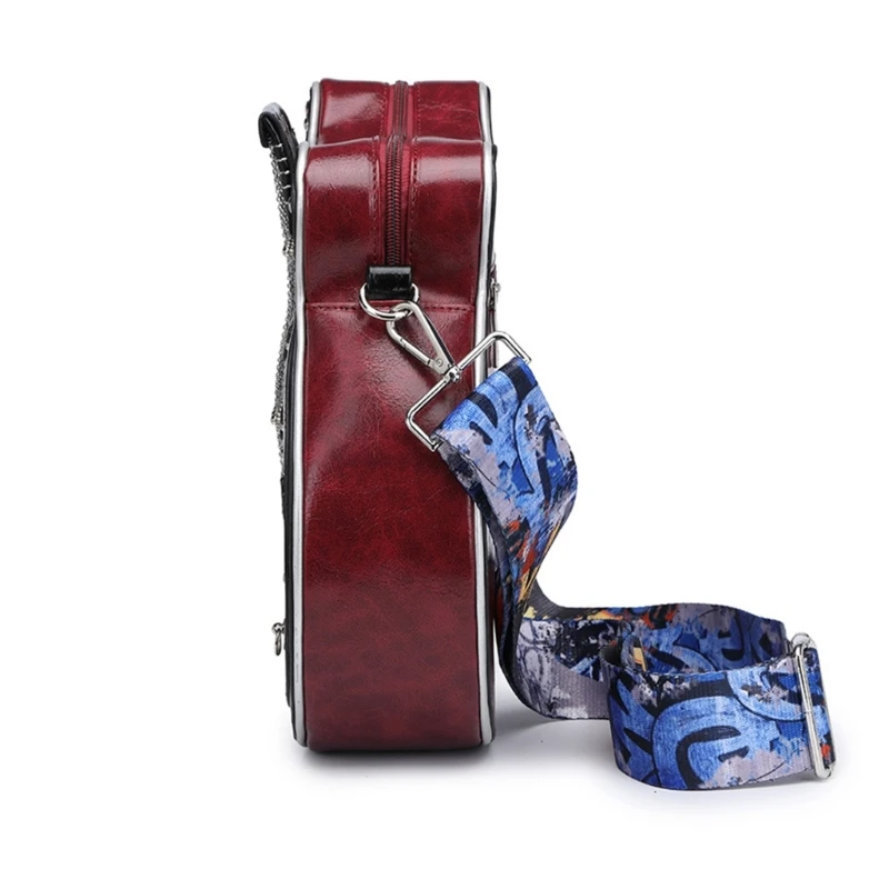 Guitar Shoulder Bags Creative Crossbody Bag PU Leather Bag for Girls Women Adjustable Shoulder Belt Purse E74B