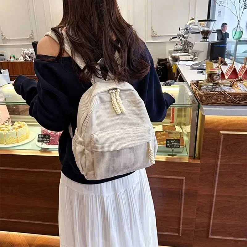 Trend Girl College Backpack Simple Student Backpacks Large Capacity School Bag Casual Women Shoulder Bag Handbag Mochila Mujer - 3