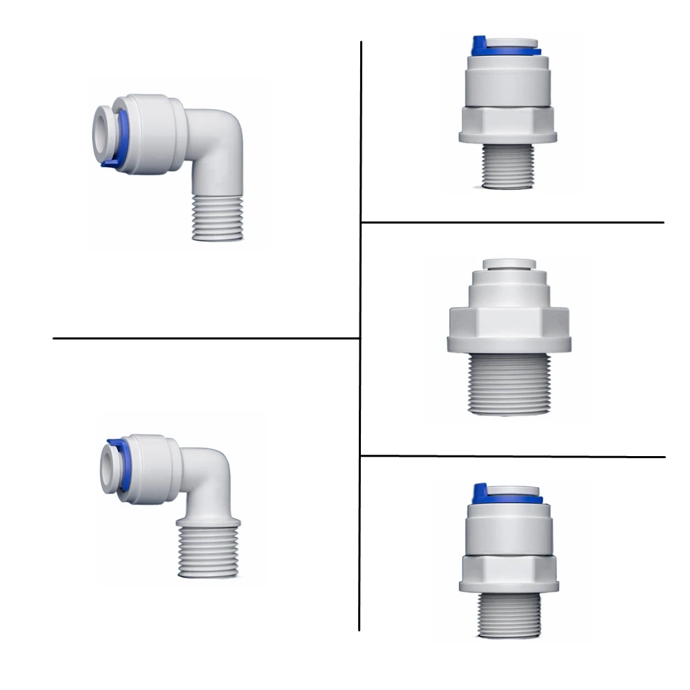 eMagTech 5 pezzi di raccordi filettati maschio da 1/4 a 1/4 per connettori dritti Pushfit per l'installazione di filtri di ricambio, alloggiamenti del filtro, sistemi di filtrazione dell'acqua a