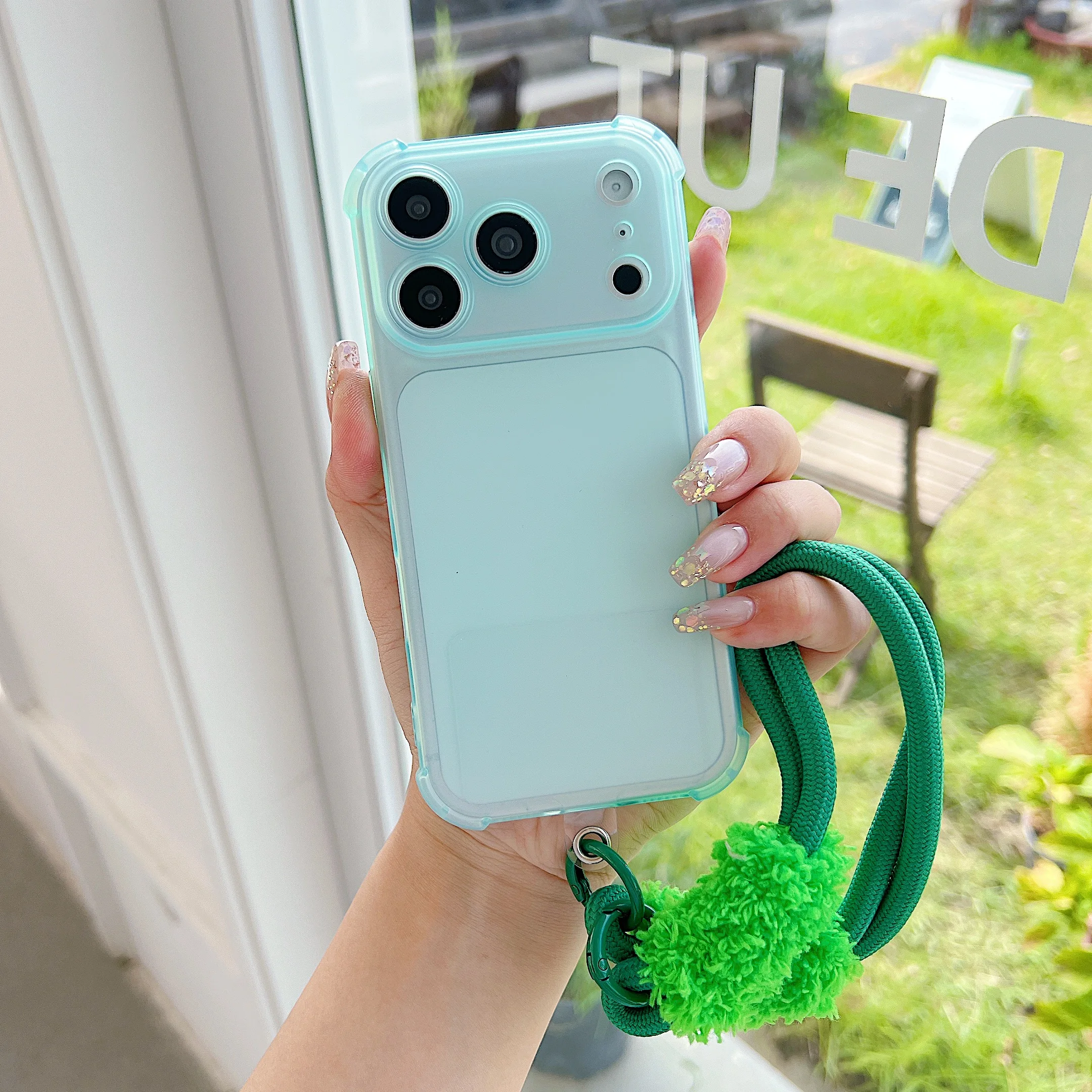 Shockproof Transparent Armor Case with Wrist Strap and AirBag Protection