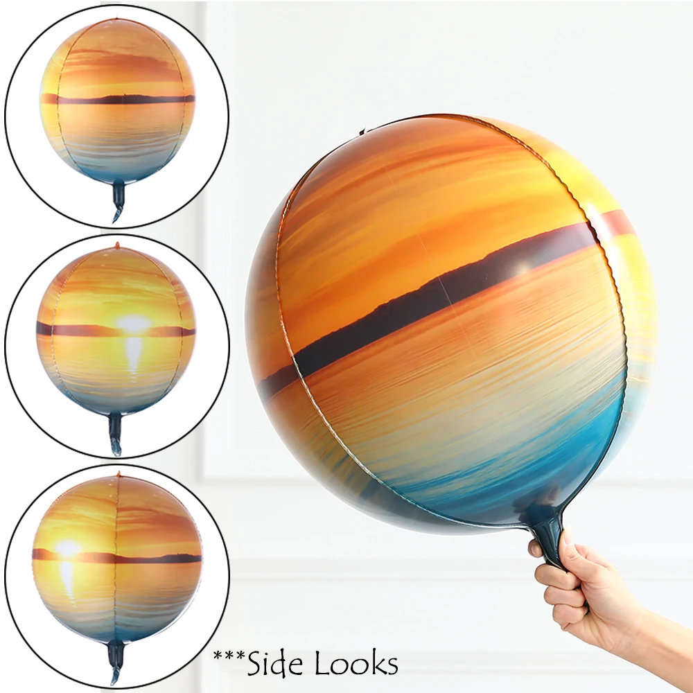 Rose Gold 4D Foil Balloons Set - Metallic Rainbow Balloon Decor
