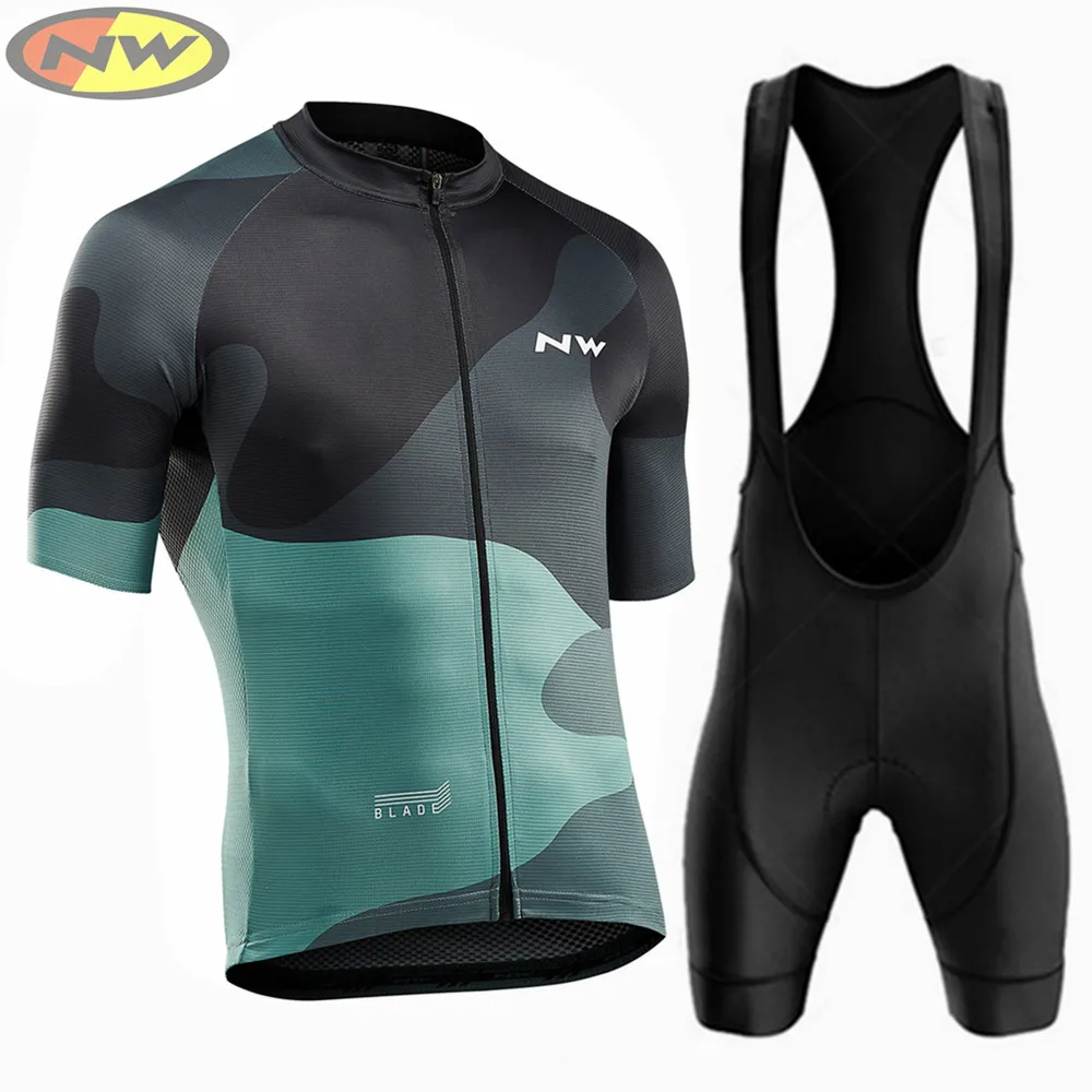 NW Cycling Jersey Set Summer Men’s Cycling Clothes Cycling Clothing Road Bike Suit Bicycle Bib Shorts Ropa Maillot Cycling Shirt