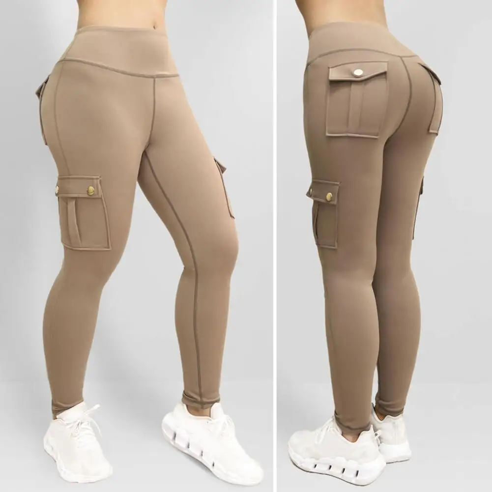 

Butt-lifting Leggings High Waist Yoga Pants with Pockets for Women Slim Fit Quick-drying Jogging Trousers Breathable Elastic