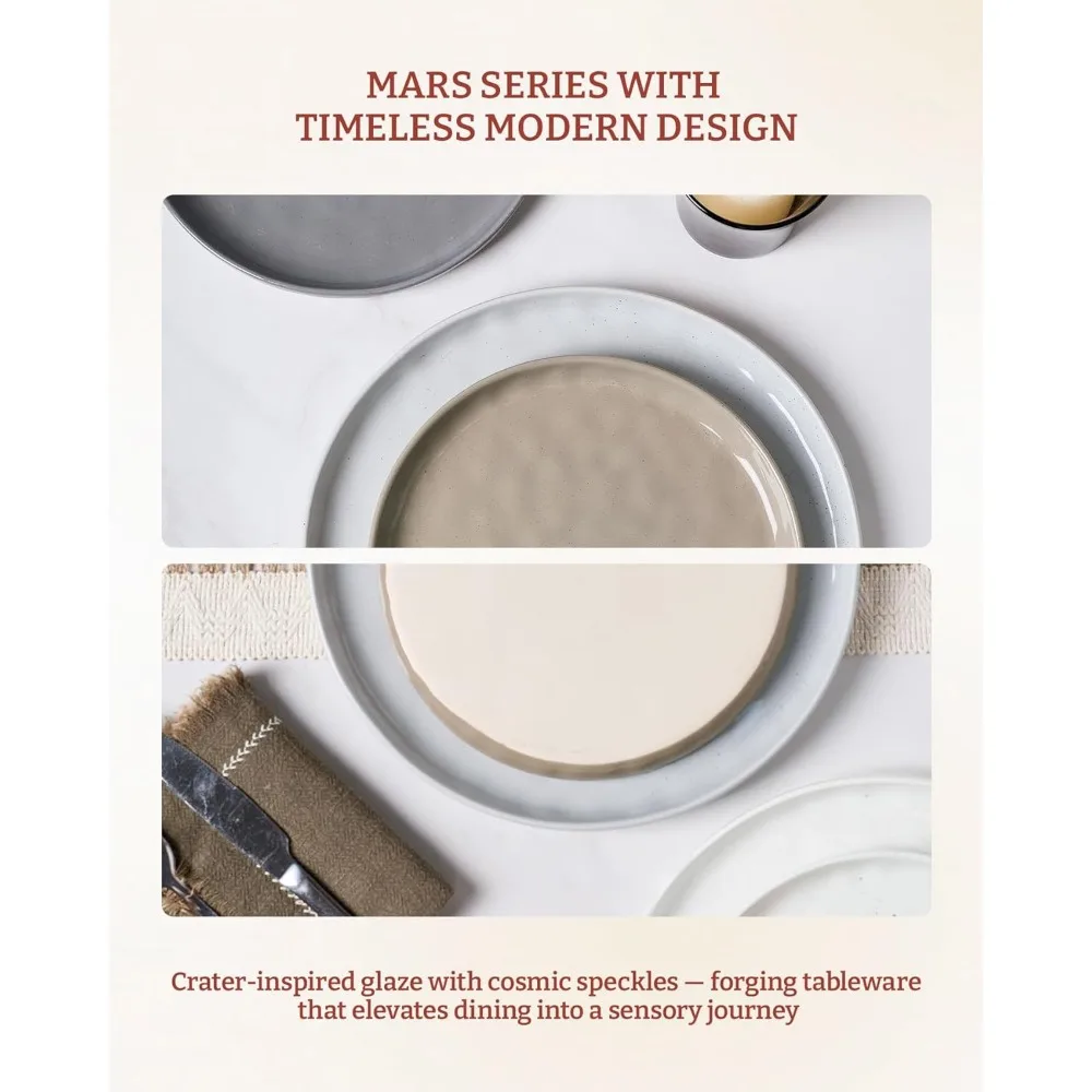 12-Piece Stoneware Dinnerware Set for 4 – Plates & Bowls 5