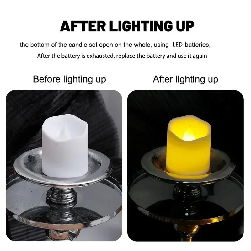LED Electronic Candles 24/1Pcs Battery Operated Flameless Flickering Tea Lights Wedding Party Decor
