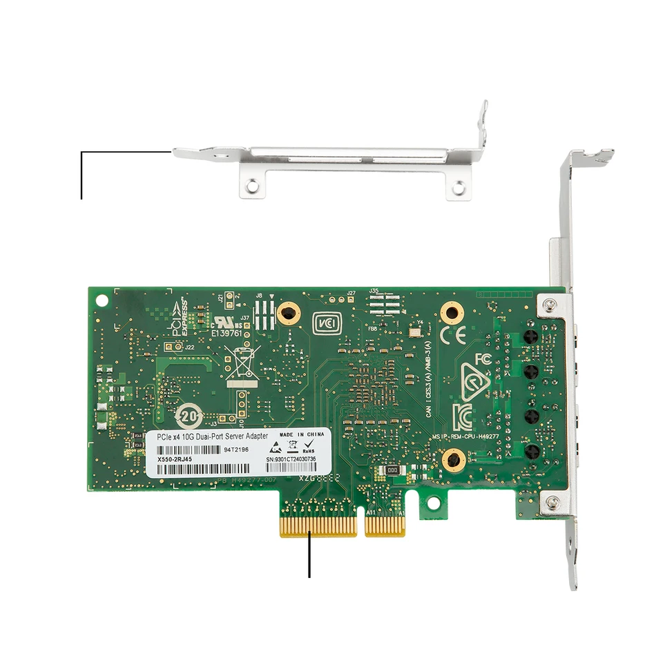 X550-T2 10GbE デュアルポート PCIe x4 サーバーネットワークカード